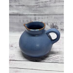 Dansk Mesa Sky Blue Striped Stoneware Pitcher EUC